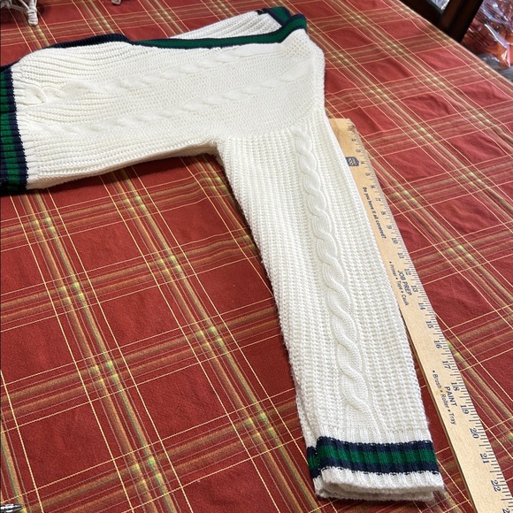 Almost Famous Women’s Cream Cable Knit Varsity Cricket Cardigan Large NWOT - Picture 9 of 12